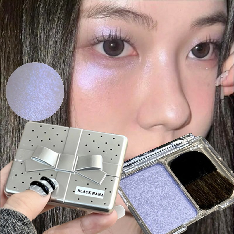 Highlighter Bronzer Palette - Punk Ice Purple Eyeshadow Face Brighten
