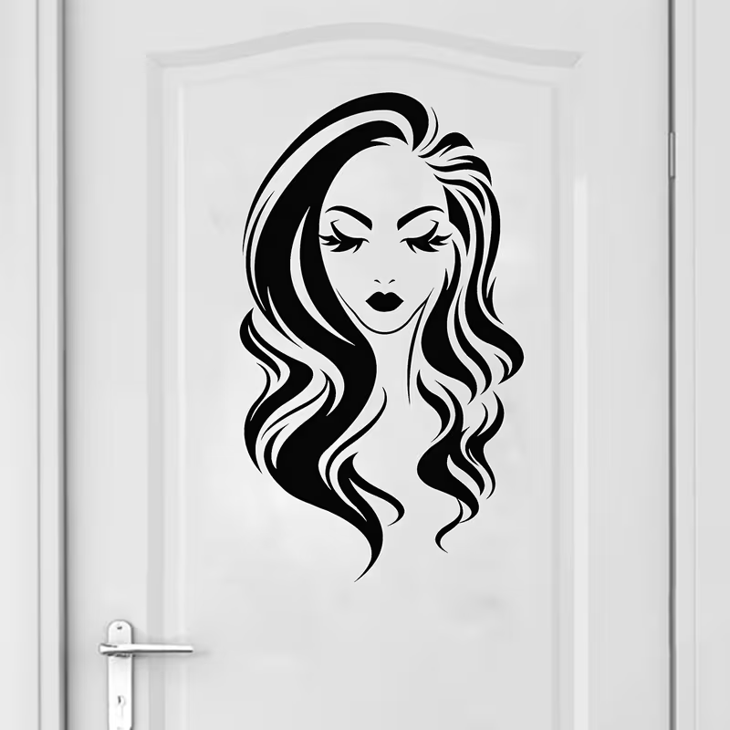 Beauty Makeup Wallpaper - Beauty Salon Wall Decal Long Hair