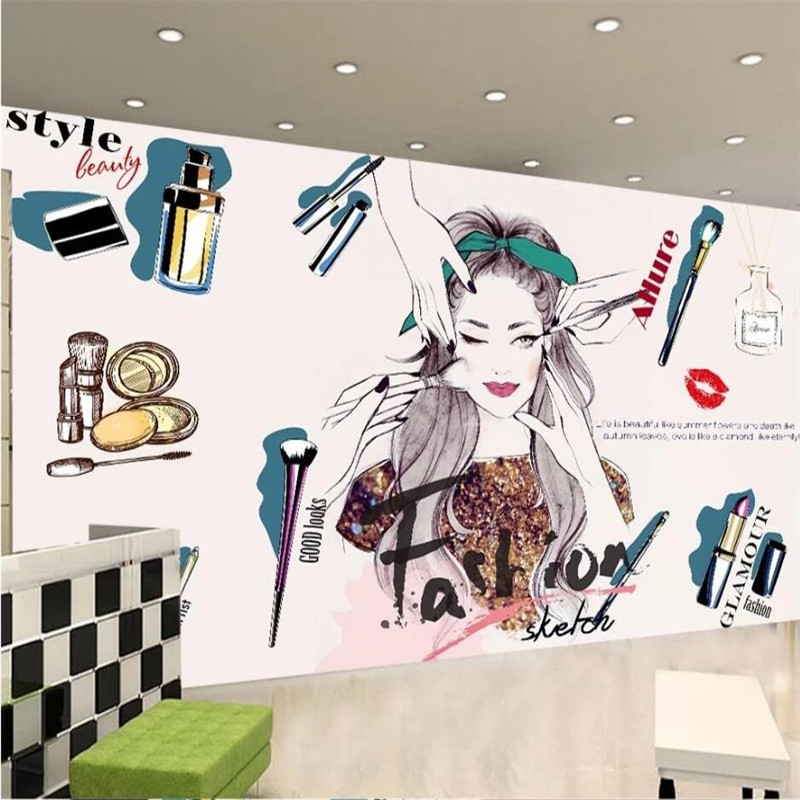 Beauty Makeup Wallpaper - Customized products sweet Hand-painted Cosmetics Manicure