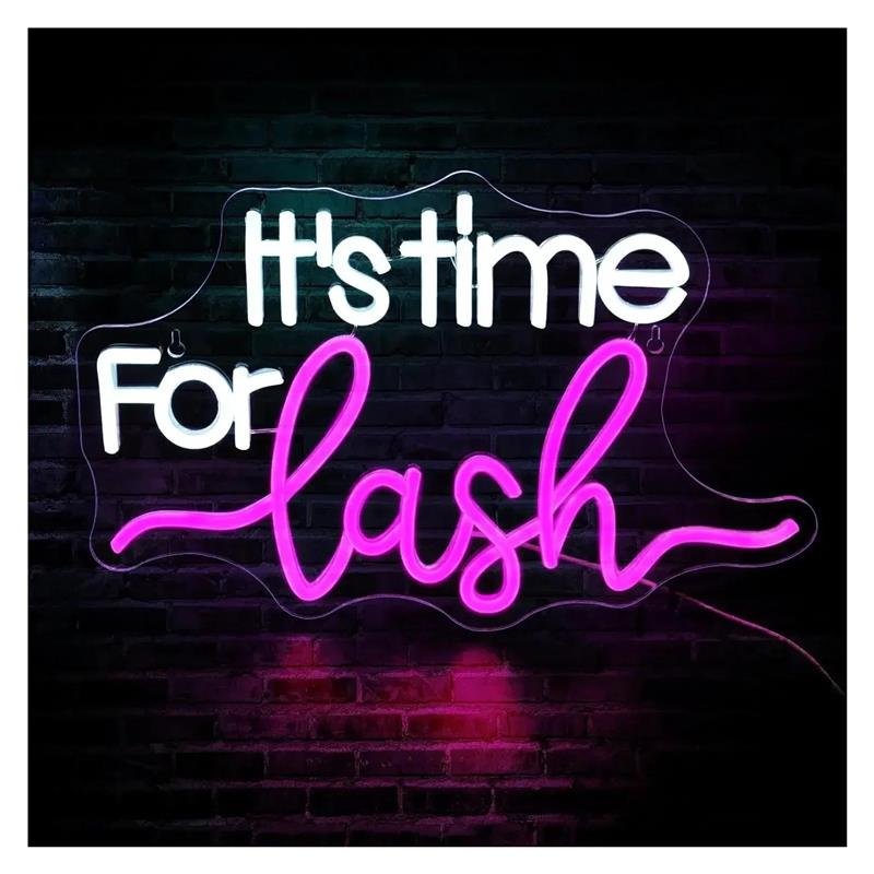 Beauty Makeup Wallpaper - It's Time For Lash Neon Sign