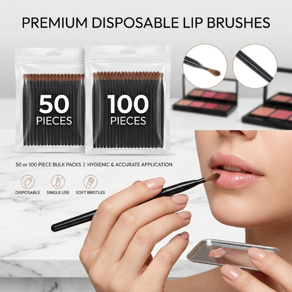 Makeup Beauty Set - 50/100pcs Disposable Lip Brush Set Lipstick