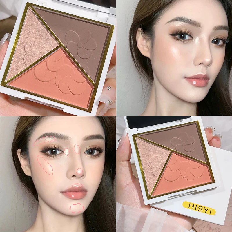Highlighter Bronzer Palette - HISYI contour palette three-in-one pearlescent matte