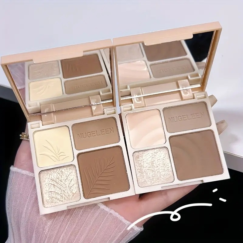 Highlighter Bronzer Palette - Four Colors Highlighting & Contouring All-in-One