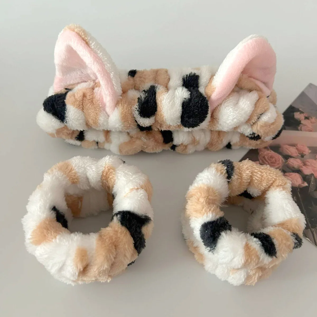 3pcs/set Cute Cat Ear Leopard  - Makeup Beauty Set 评论和价格