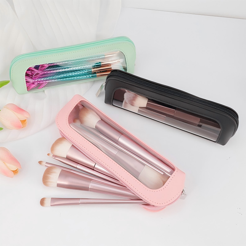 Small Clear PU Leather Travel  - Beauty Makeup Bag 评论和价格
