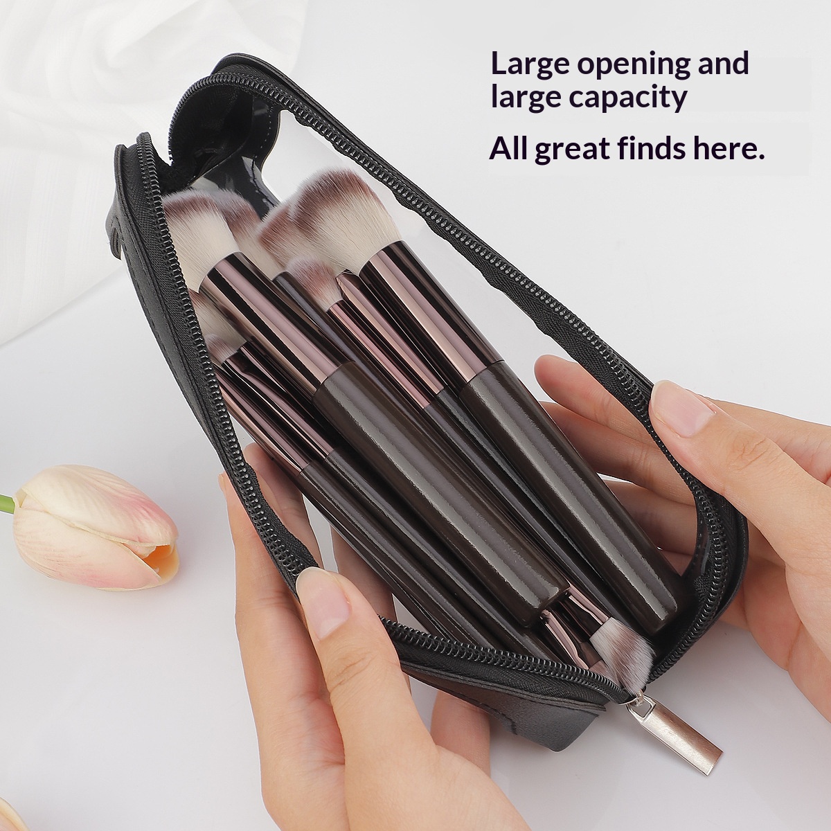 Small Clear PU Leather Travel  - Beauty Makeup Bag 评论和价格