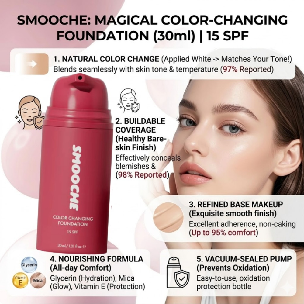 SMOOCHE Color Changing Foundat - Concealer Full Coverage 评论和价格