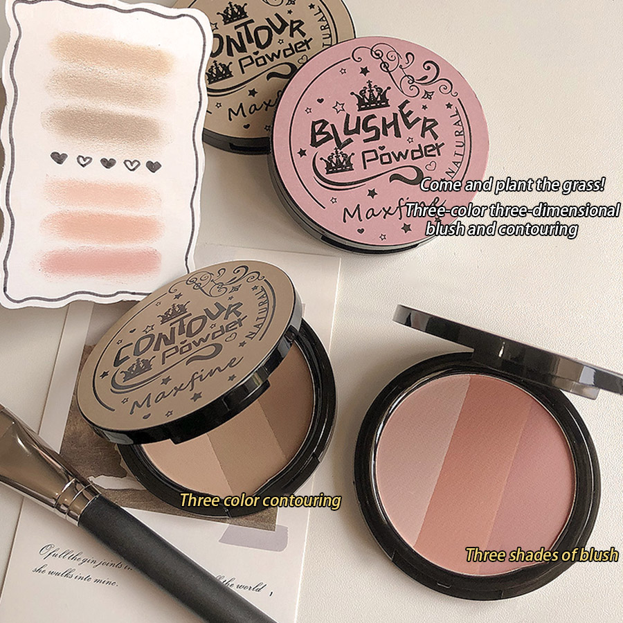 3in1 Three Colors Powder Tray  - Highlighter Bronzer Palette 评论和价格