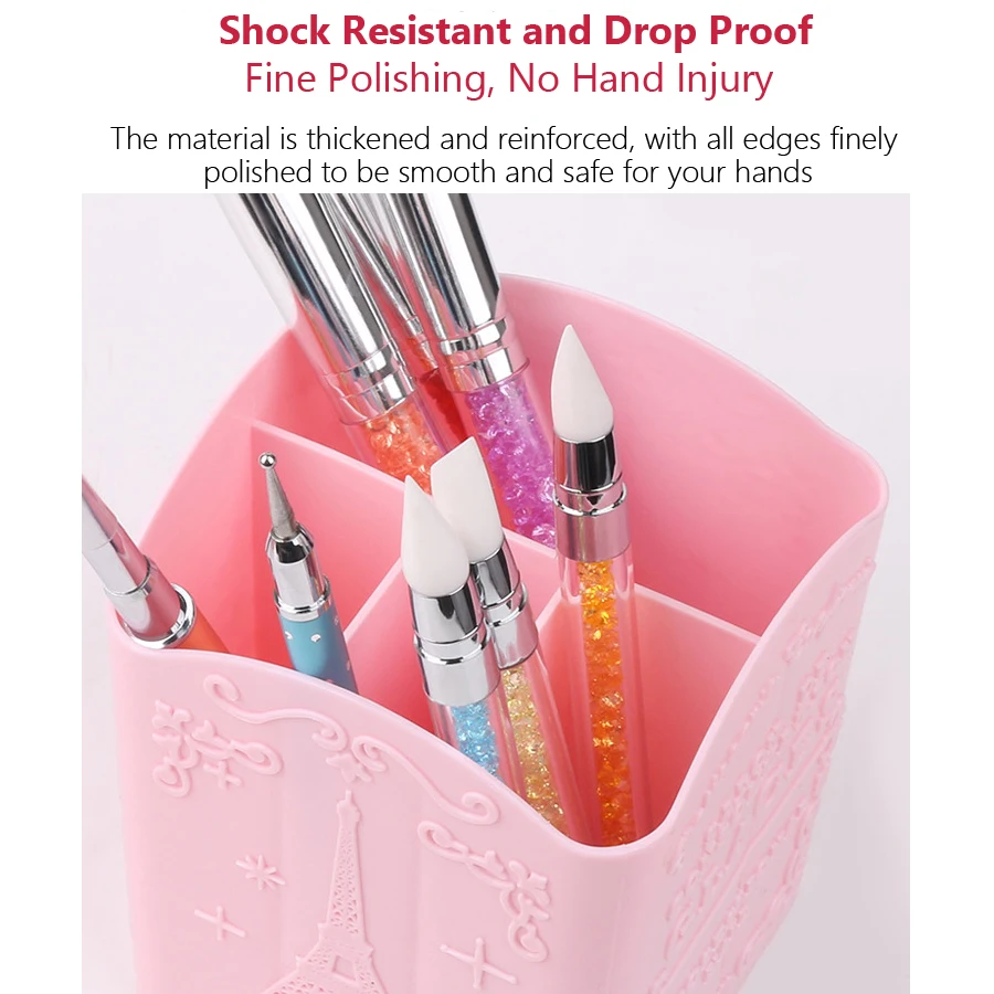 4-Compartment Nail Art Brush H - Beauty Makeup Box 评论和价格