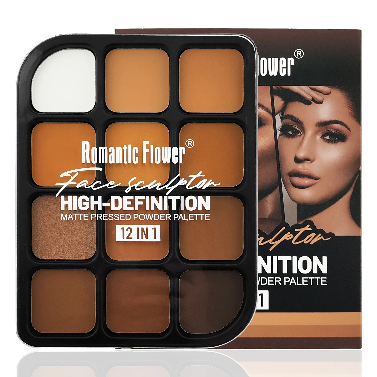 Deep Skin 12-Color Matte Conto - Highlighter Bronzer Palette 评论和价格