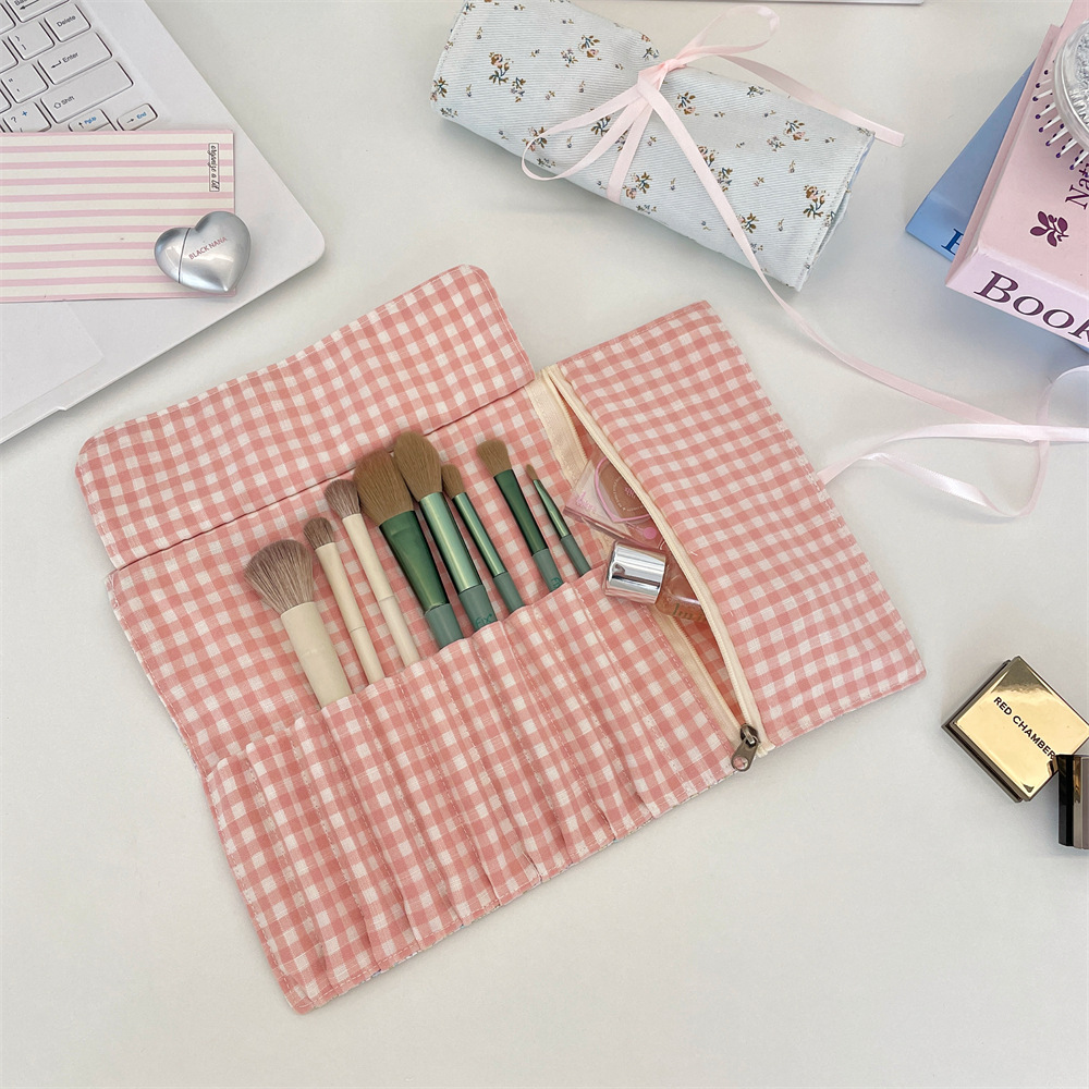 Fabric Floral Makeup Brush Sto - Beauty Makeup Bag 评论和价格