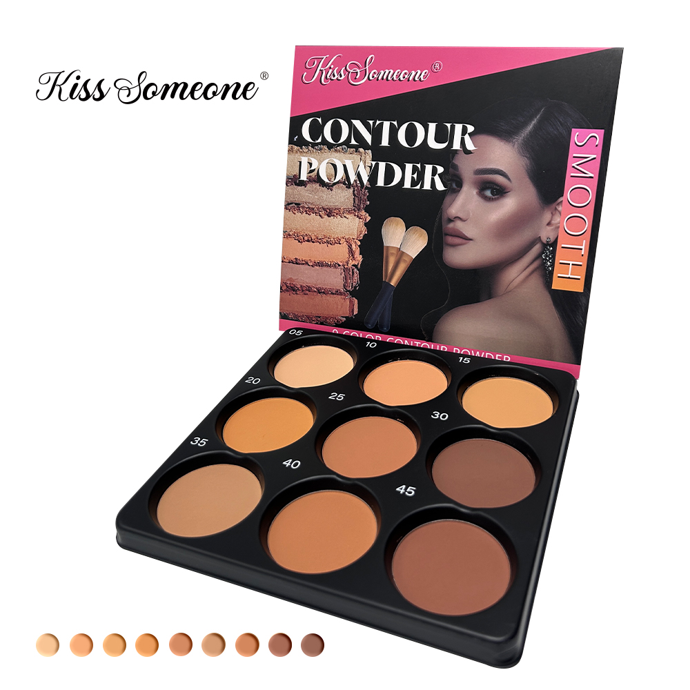 9 Color Powder Contour Palette - Highlighter Bronzer Palette 评论和价格
