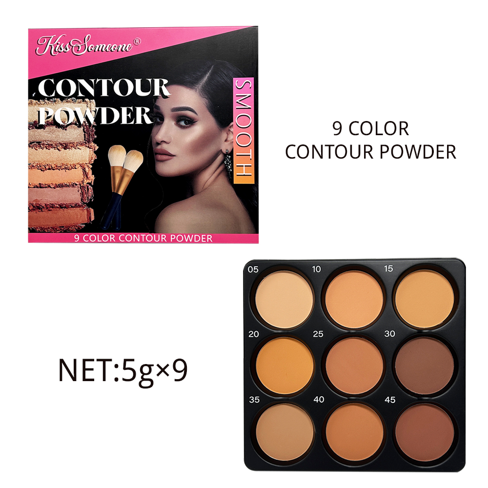 9 Color Powder Contour Palette - Highlighter Bronzer Palette 评论和价格