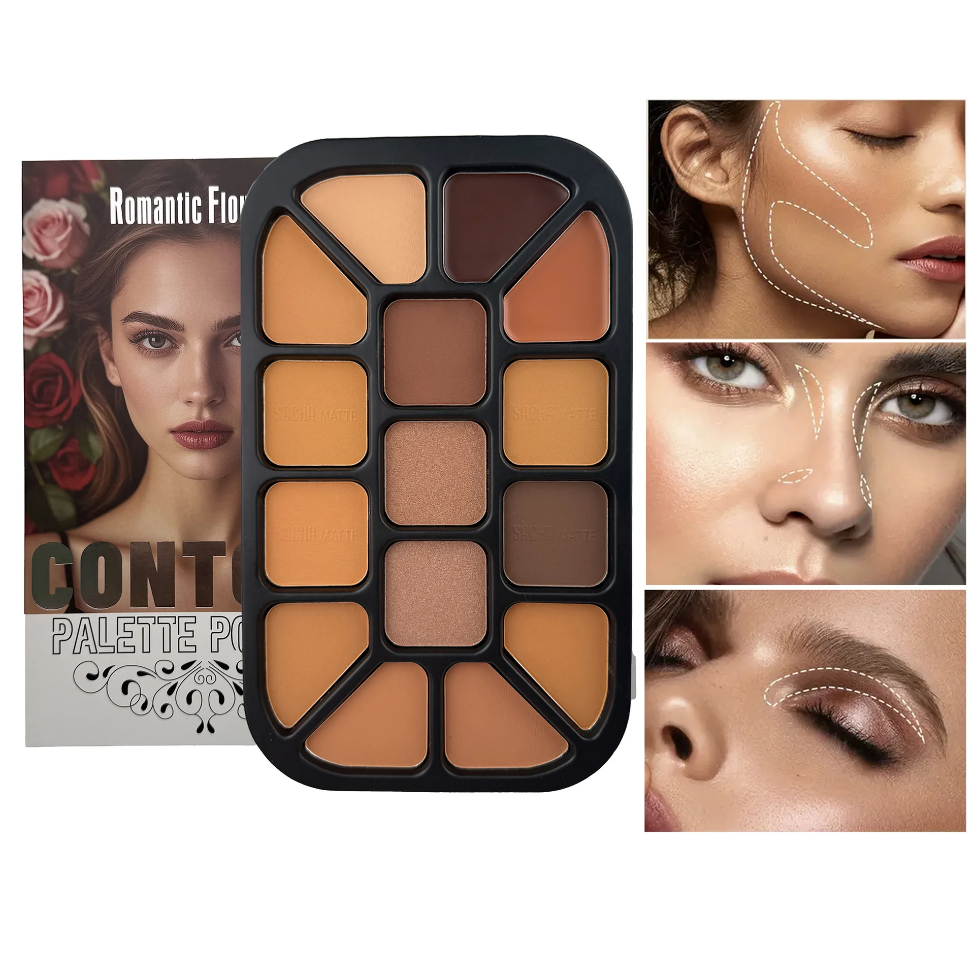 15-Color Face Contour Powder P - Highlighter Bronzer Palette 评论和价格