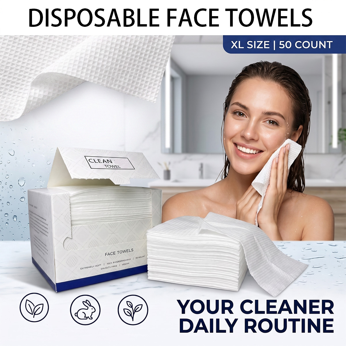 50Pcs/Box Disposable Face Towe - Beauty Makeup Box 评论和价格