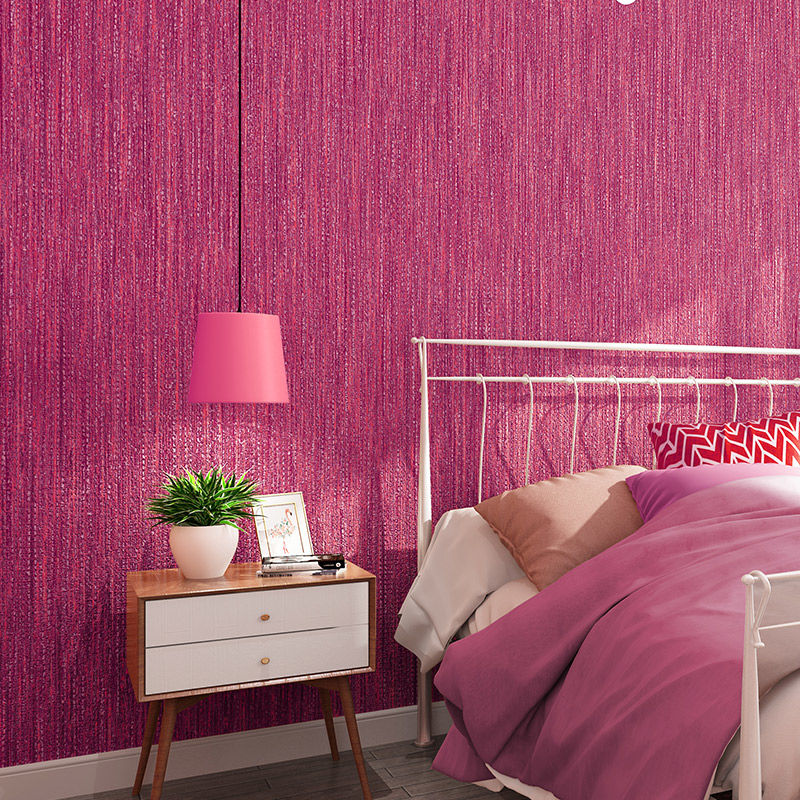 Japanese 3D Linen Striped Wall - Beauty Makeup Wallpaper 评论和价格