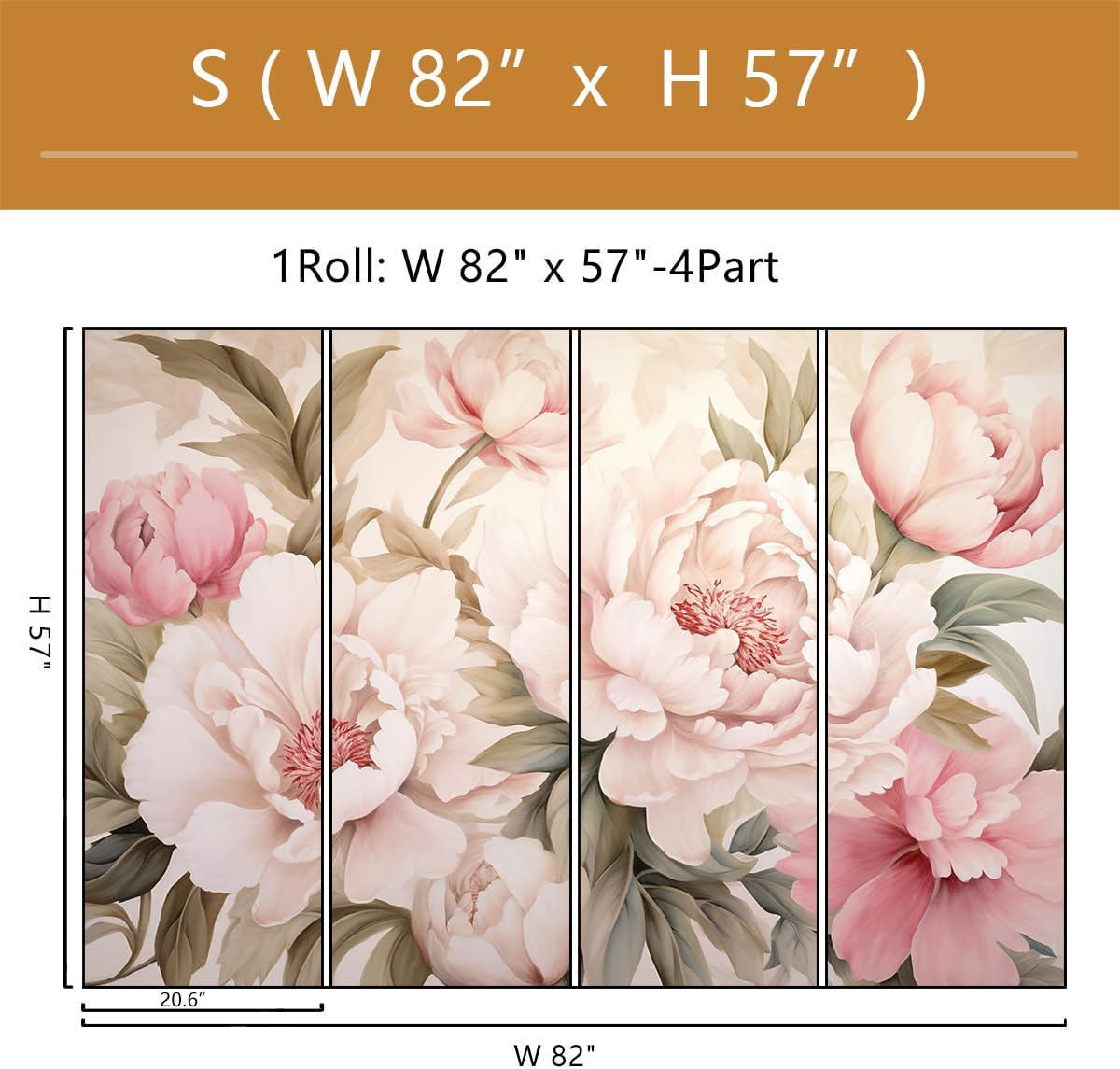 Elegant Peony Floral Mural Wal - Beauty Makeup Wallpaper 评论和价格