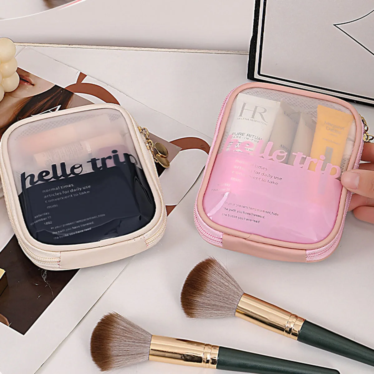 Transparent Portable Cosmetic  - Beauty Kiss Makeup 评论和价格