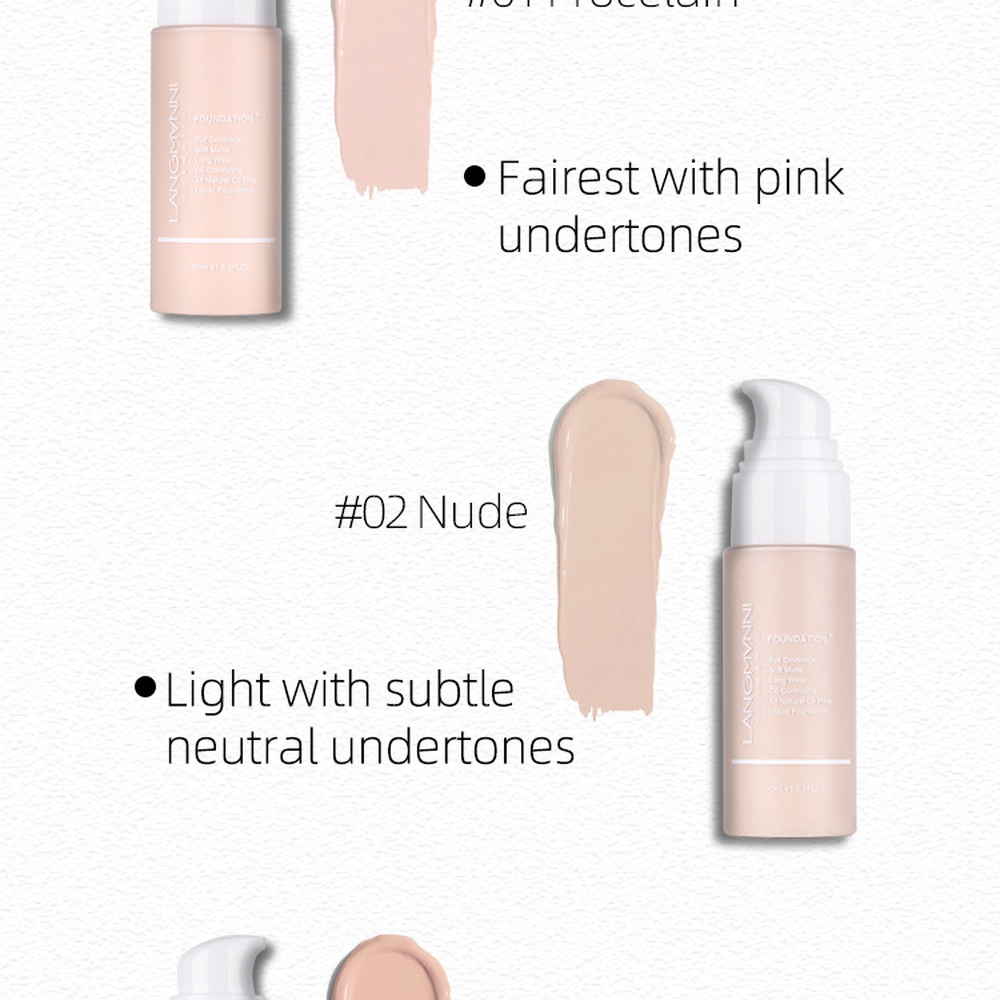 Langmanni Matte Foundation Ful - Concealer Full Coverage 评论和价格